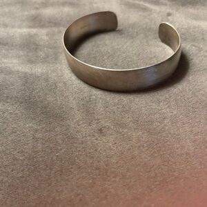 Minimal Matte Silver Open Cuff Bracelet for Women
